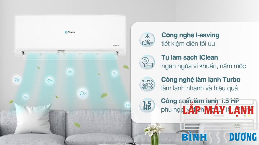 Máy lạnh Casper Inverter 1.5 HP GC-12IS35