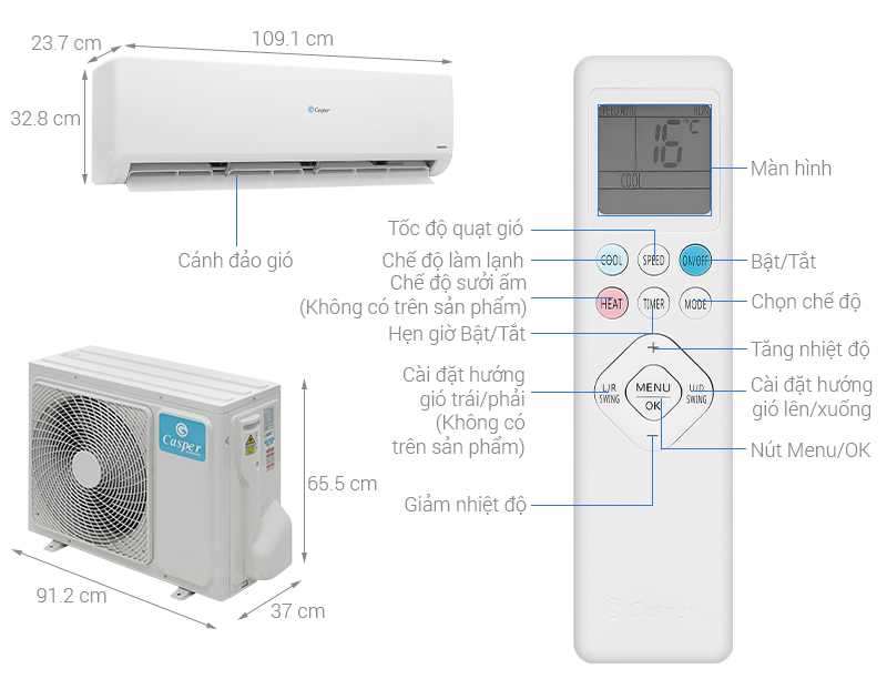 Máy lạnh Casper Inverter 2.5 HP GC-24IS35