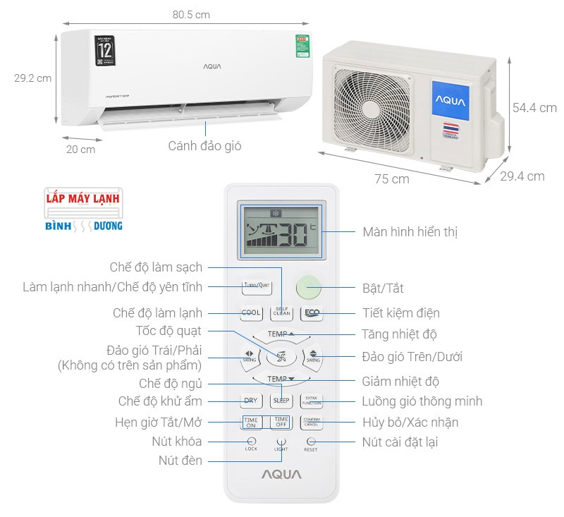 Máy lạnh Aqua Inverter 1.5 HP AQA-RV13QA3