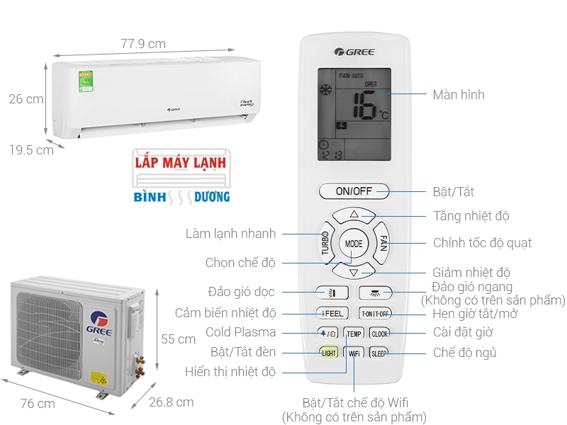 Máy lạnh Gree Inverter 1.5 HP GWC12PB-K3D0P4