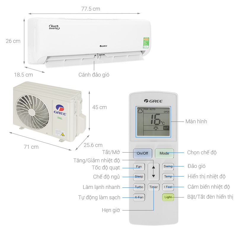 Máy lạnh Gree Inverter 1 HP CHARM9CI